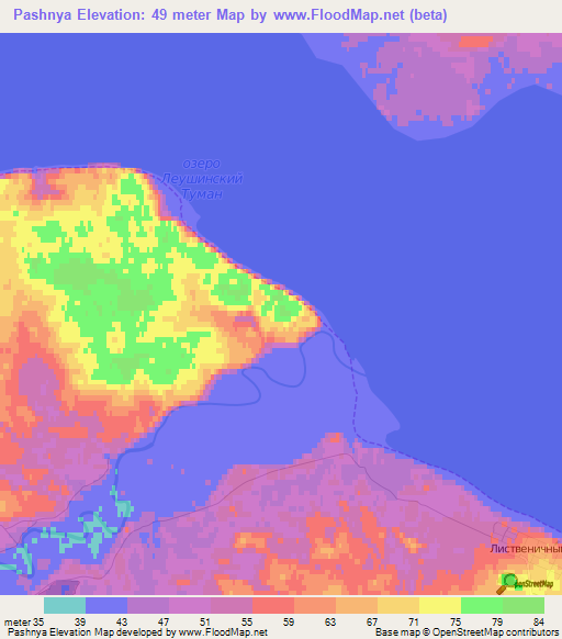 Pashnya,Russia Elevation Map