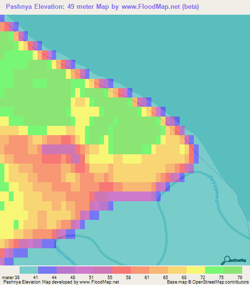 Pashnya,Russia Elevation Map