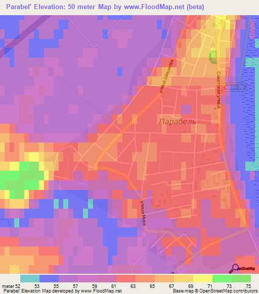 Parabel',Russia Elevation Map