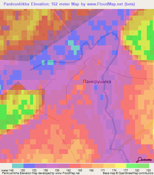 Pankrushikha,Russia Elevation Map