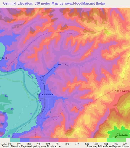 Osinniki,Russia Elevation Map