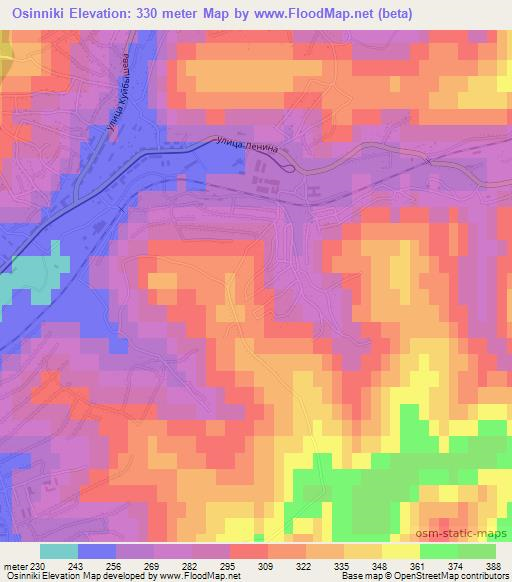 Osinniki,Russia Elevation Map