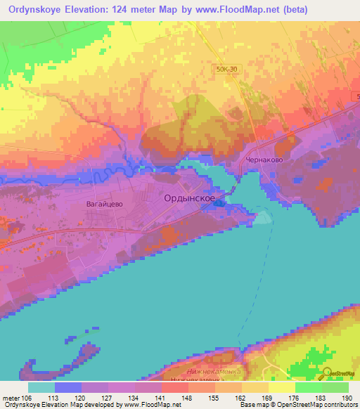 Ordynskoye,Russia Elevation Map