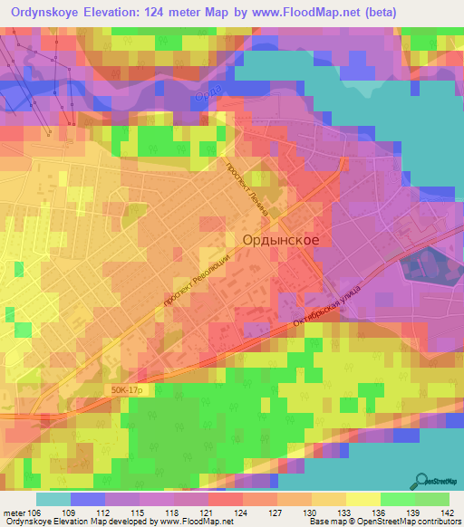 Ordynskoye,Russia Elevation Map