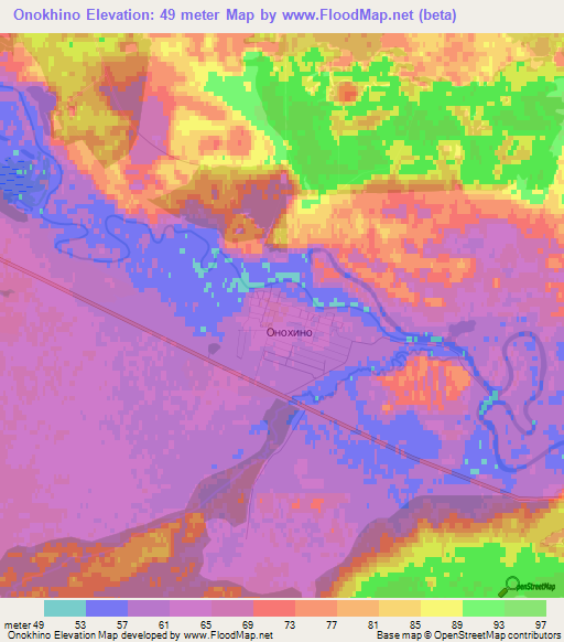 Onokhino,Russia Elevation Map