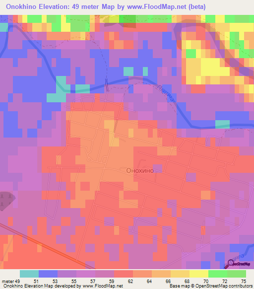 Onokhino,Russia Elevation Map