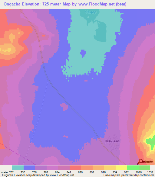 Ongacha,Russia Elevation Map