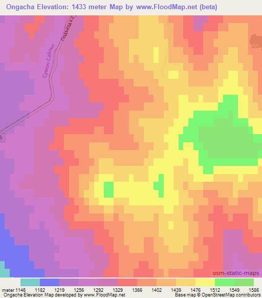 Ongacha,Russia Elevation Map