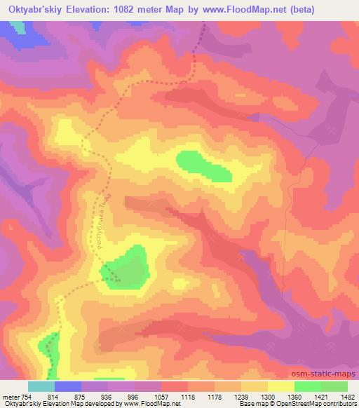 Oktyabr'skiy,Russia Elevation Map