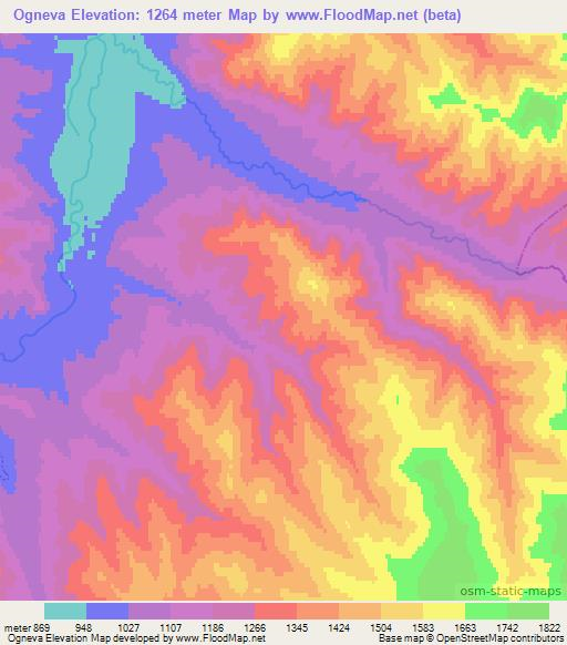 Ogneva,Russia Elevation Map