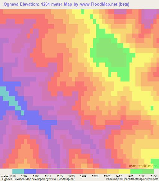 Ogneva,Russia Elevation Map