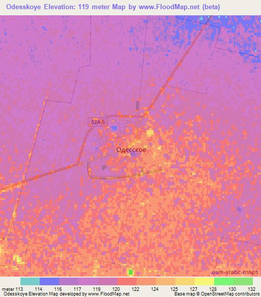 Odesskoye,Russia Elevation Map