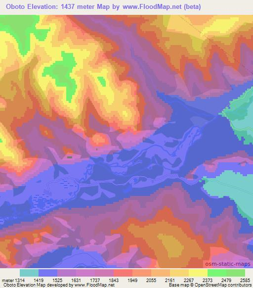 Oboto,Russia Elevation Map