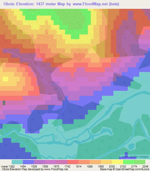 Oboto,Russia Elevation Map