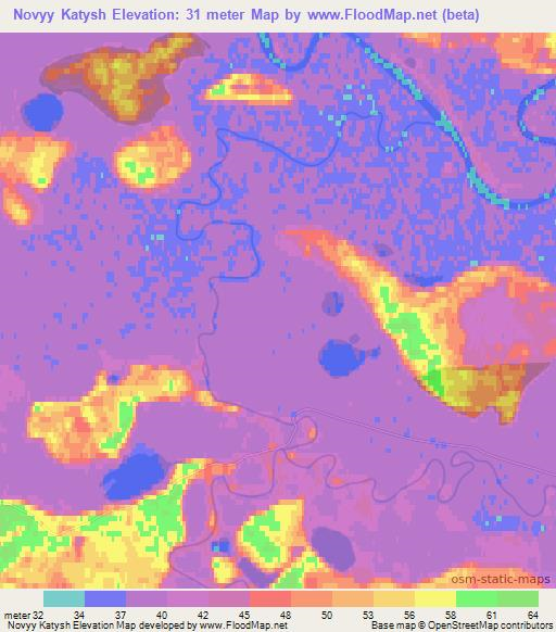 Novyy Katysh,Russia Elevation Map