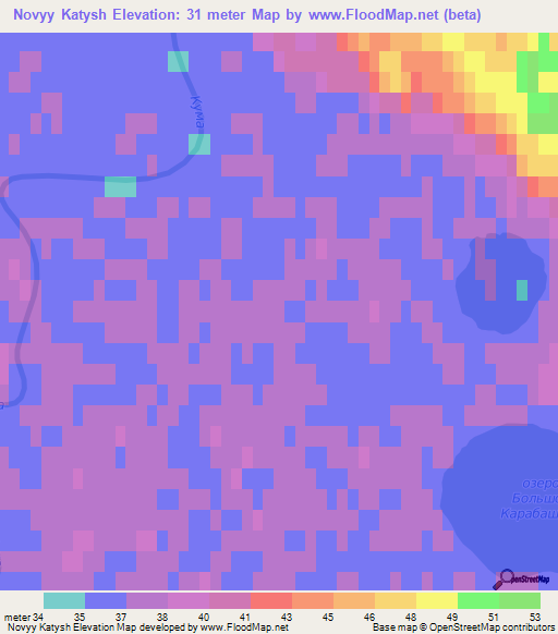 Novyy Katysh,Russia Elevation Map