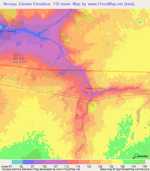 Novaya Zaimka,Russia Elevation Map