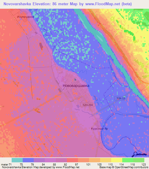 Novovarshavka,Russia Elevation Map