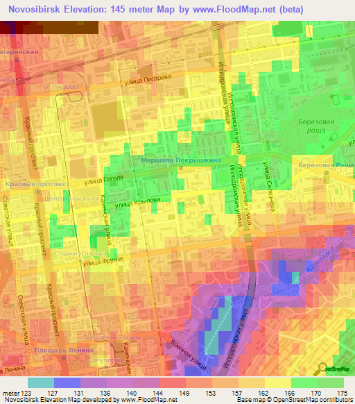 Novosibirsk,Russia Elevation Map