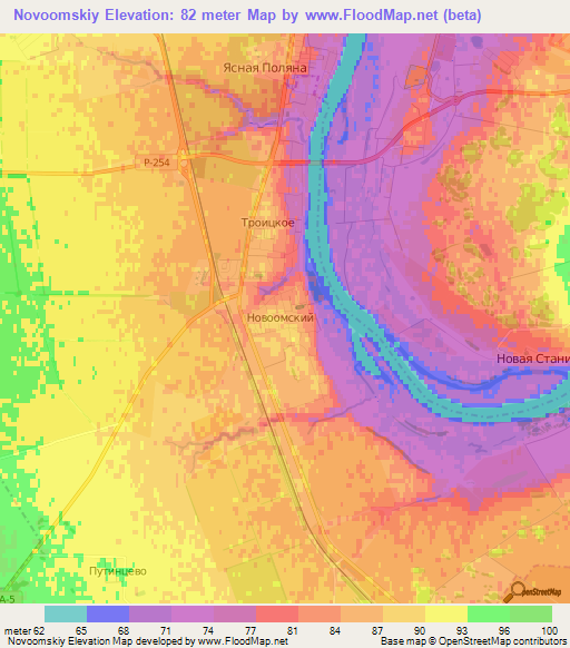 Novoomskiy,Russia Elevation Map