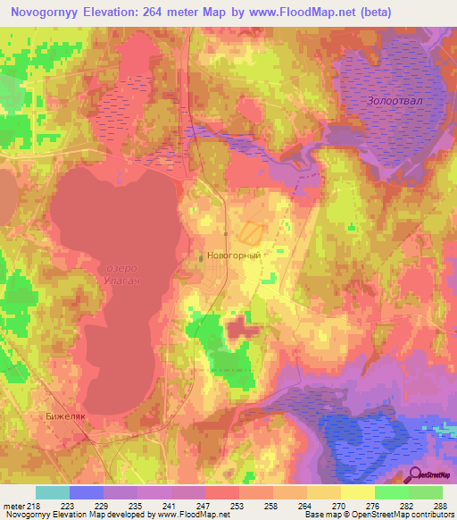 Novogornyy,Russia Elevation Map