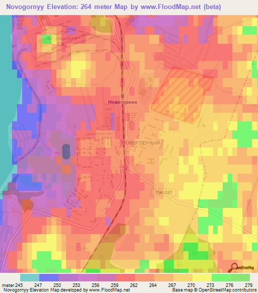 Novogornyy,Russia Elevation Map