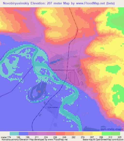 Novobiryusinskiy,Russia Elevation Map