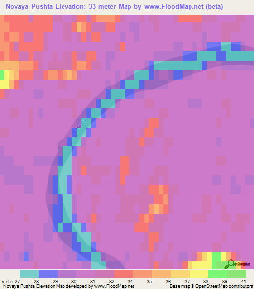 Novaya Pushta,Russia Elevation Map