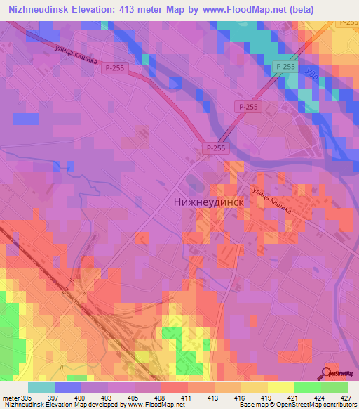 Nizhneudinsk,Russia Elevation Map