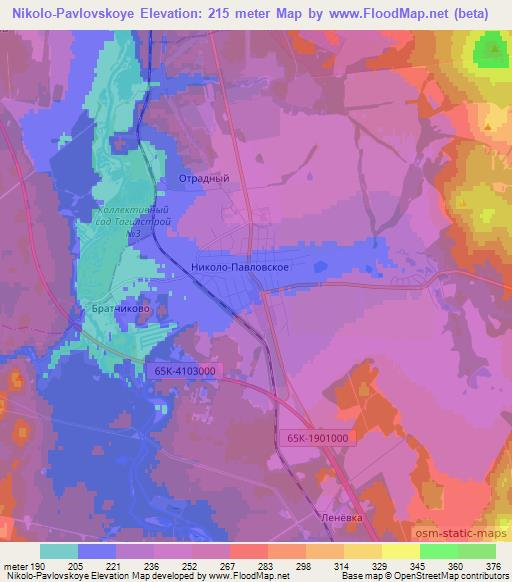 Nikolo-Pavlovskoye,Russia Elevation Map