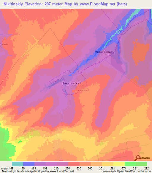 Nikitinskiy,Russia Elevation Map