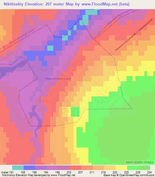 Nikitinskiy,Russia Elevation Map