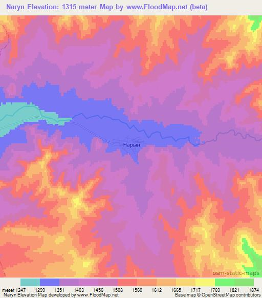 Naryn,Russia Elevation Map