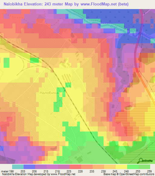 Nalobikha,Russia Elevation Map
