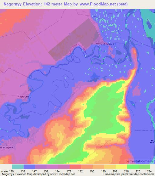 Nagornyy,Russia Elevation Map