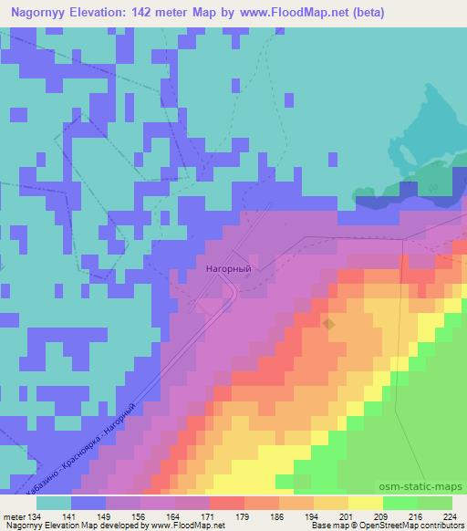 Nagornyy,Russia Elevation Map