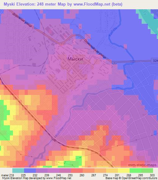 Myski,Russia Elevation Map