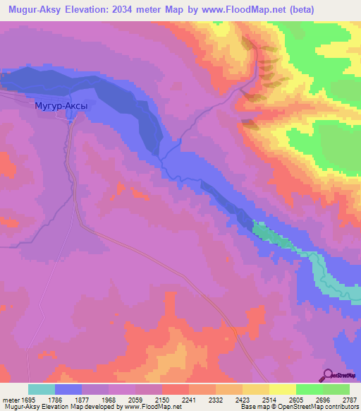 Mugur-Aksy,Russia Elevation Map