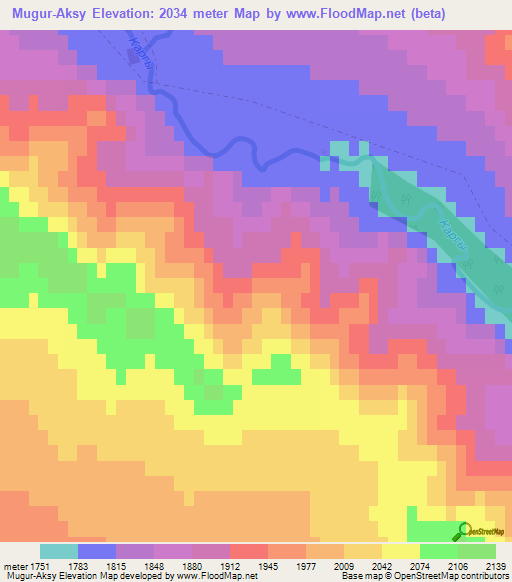 Mugur-Aksy,Russia Elevation Map