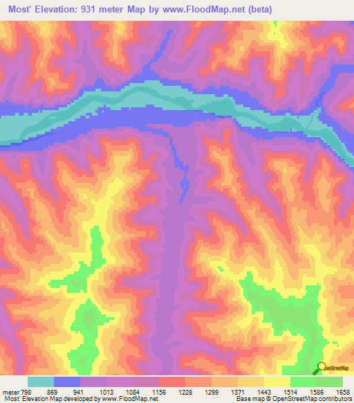 Most',Russia Elevation Map