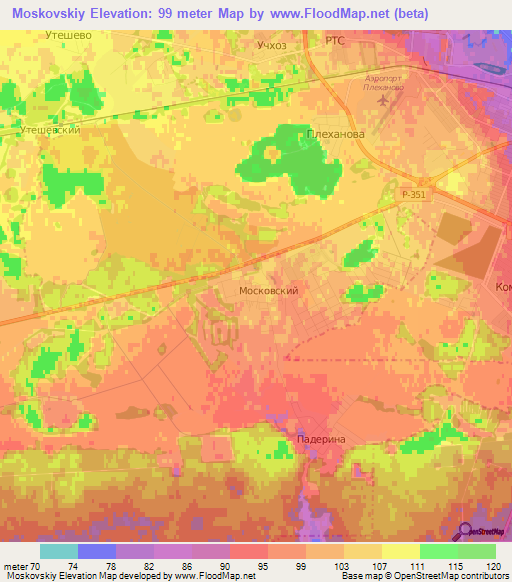 Moskovskiy,Russia Elevation Map