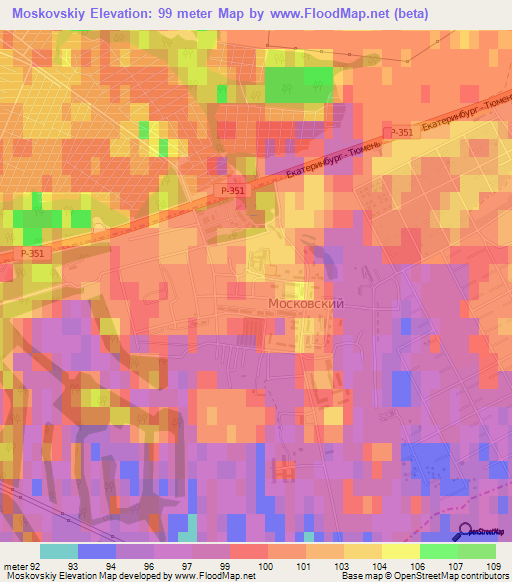 Moskovskiy,Russia Elevation Map