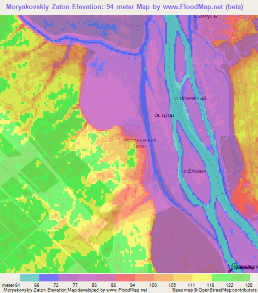 Moryakovskiy Zaton,Russia Elevation Map