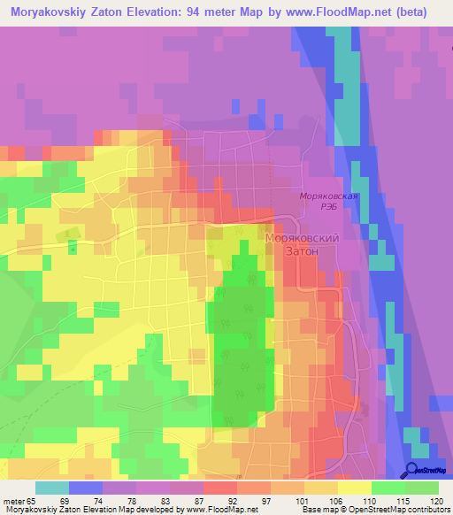 Moryakovskiy Zaton,Russia Elevation Map