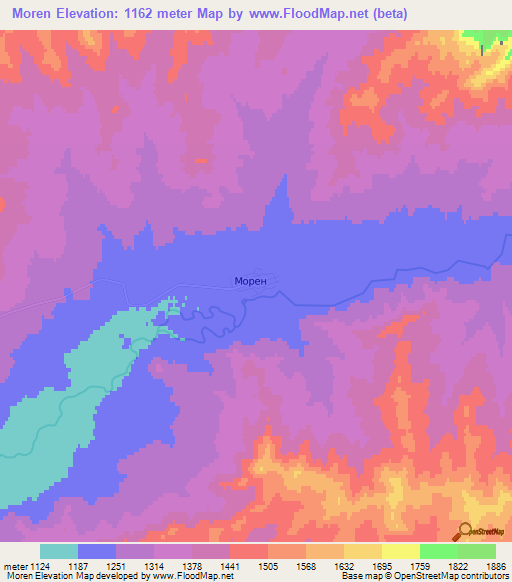 Moren,Russia Elevation Map