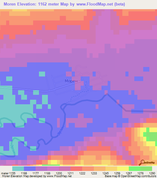 Moren,Russia Elevation Map