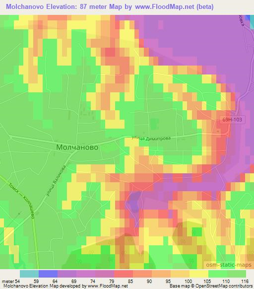 Molchanovo,Russia Elevation Map