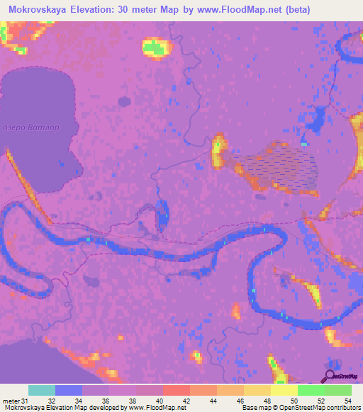 Mokrovskaya,Russia Elevation Map