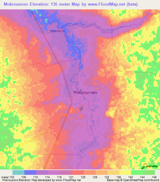 Mokrousovo,Russia Elevation Map