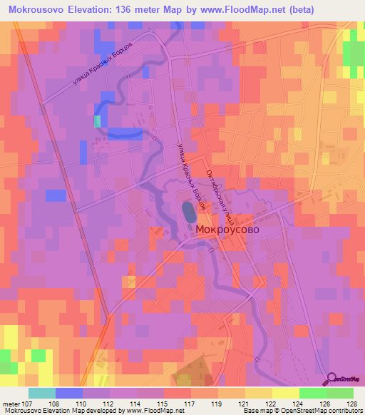 Mokrousovo,Russia Elevation Map